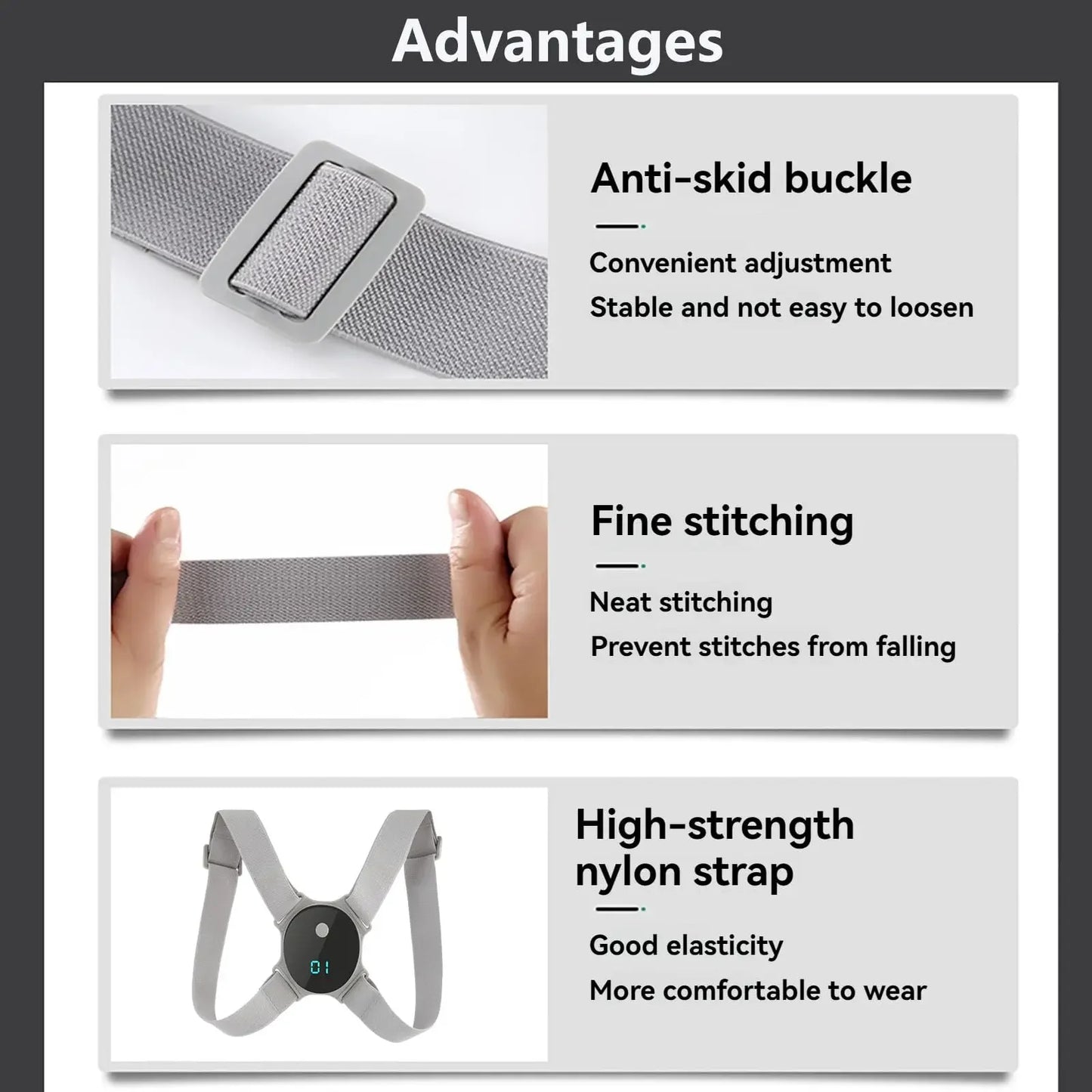 Smart Adjustable Anglel Posture Corrector Hunchback Posture Brace Corrector Shoulder Training Belt Correction Spine Back Support