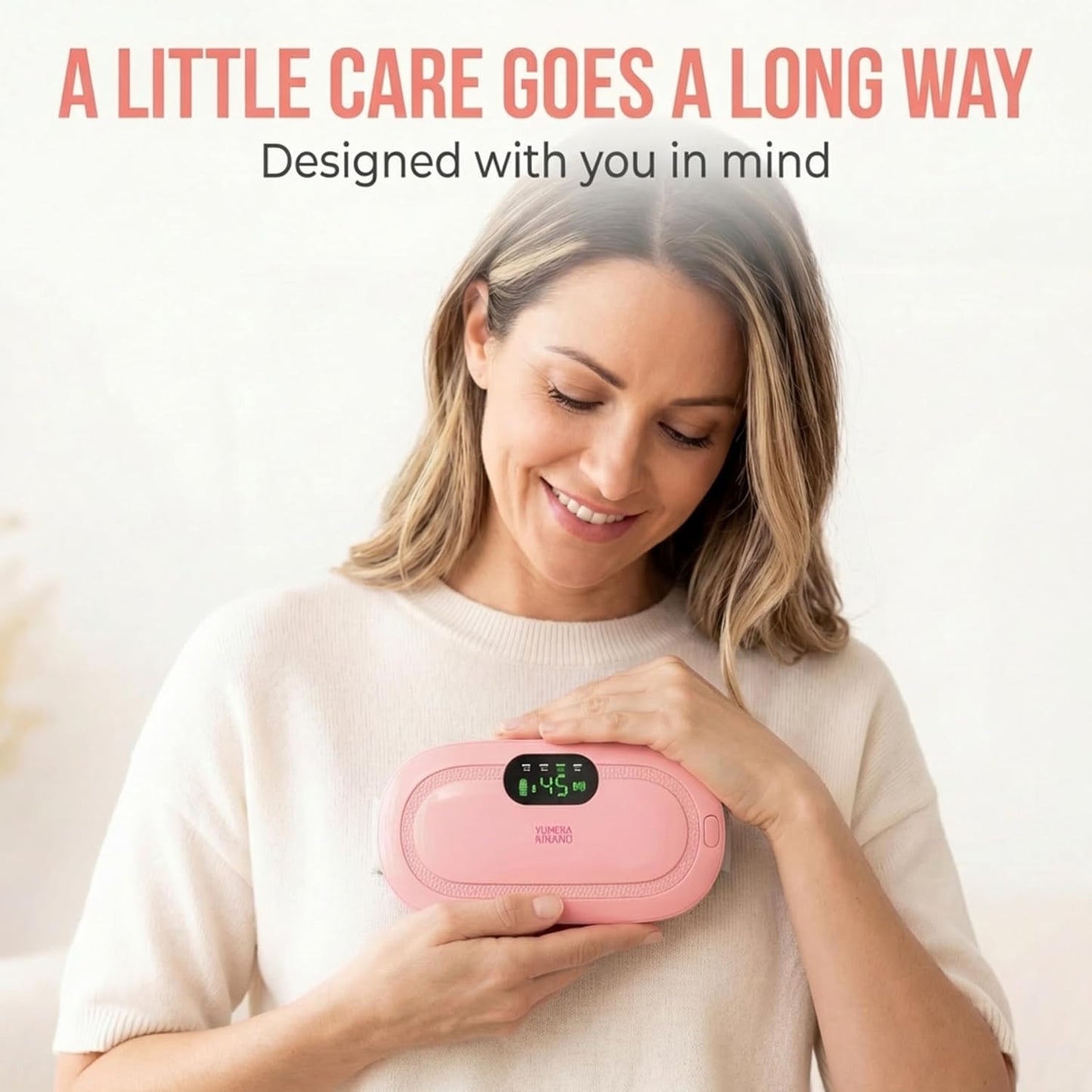 Heating Pad for Period Cramps – FSA&HSA Eligible Electric Menstrual Massage | 3 Heat & 4 Vibration Modes for Menstrual Pain Relief, PMS Support, Abdominal and Lower Back Comfort, 1800Mah Battery