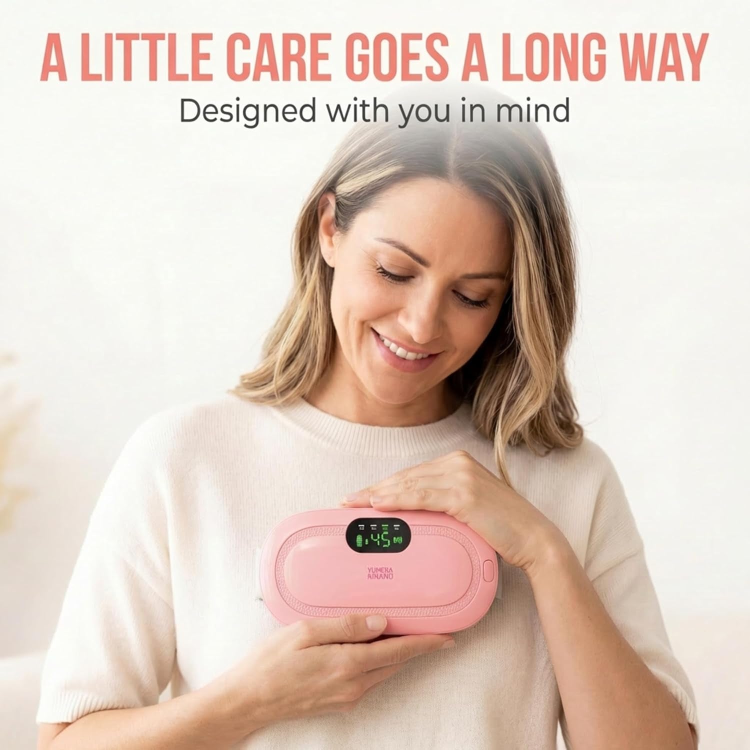 Heating Pad for Period Cramps – FSA&HSA Eligible Electric Menstrual Massage | 3 Heat & 4 Vibration Modes for Menstrual Pain Relief, PMS Support, Abdominal and Lower Back Comfort, 1800Mah Battery