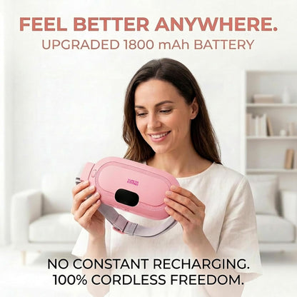 Heating Pad for Period Cramps – FSA&HSA Eligible Electric Menstrual Massage | 3 Heat & 4 Vibration Modes for Menstrual Pain Relief, PMS Support, Abdominal and Lower Back Comfort, 1800Mah Battery