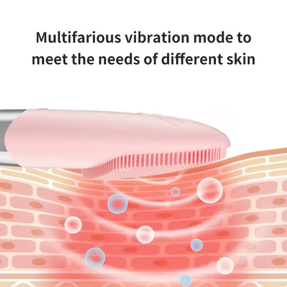 Electric Facial Cleansing Brush Silicone Square Charging Face Cleaner Motor Ultrasonic Cleaning Massage Tool