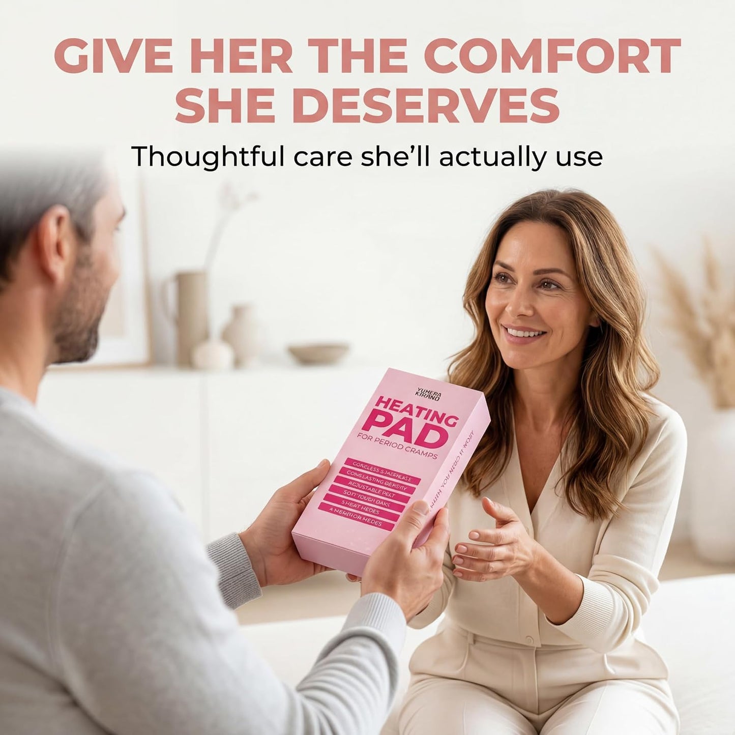 Heating Pad for Period Cramps – FSA&HSA Eligible Electric Menstrual Massage | 3 Heat & 4 Vibration Modes for Menstrual Pain Relief, PMS Support, Abdominal and Lower Back Comfort, 1800Mah Battery