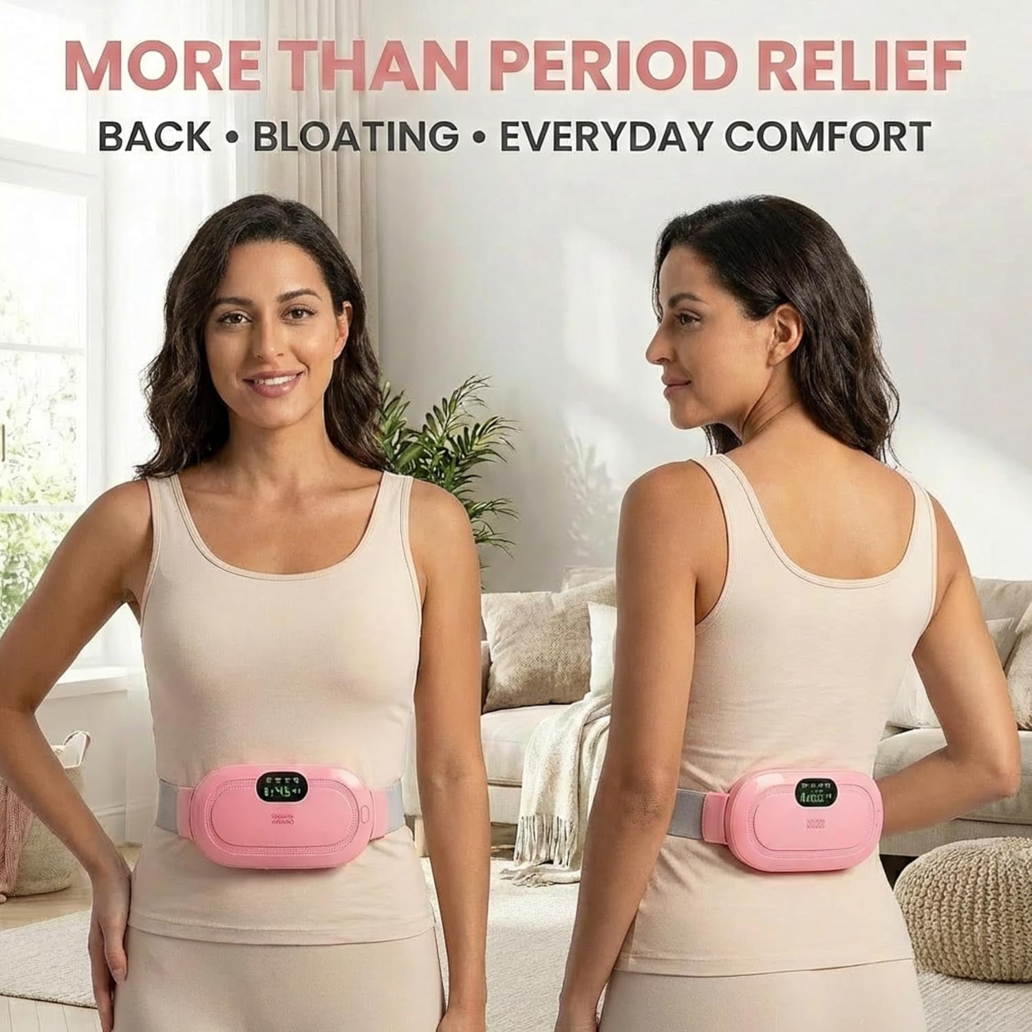 Heating Pad for Period Cramps – FSA&HSA Eligible Electric Menstrual Massage | 3 Heat & 4 Vibration Modes for Menstrual Pain Relief, PMS Support, Abdominal and Lower Back Comfort, 1800Mah Battery