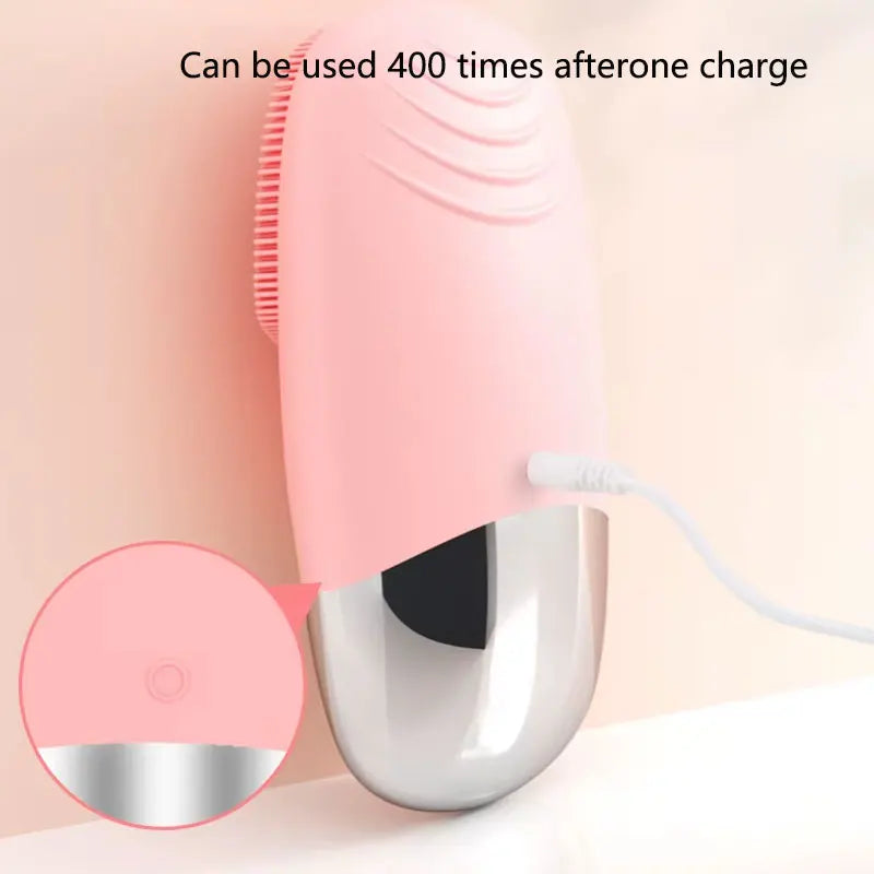 Electric Facial Cleansing Brush Silicone Square Charging Face Cleaner Motor Ultrasonic Cleaning Massage Tool