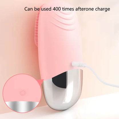 Electric Facial Cleansing Brush Silicone Square Charging Face Cleaner Motor Ultrasonic Cleaning Massage Tool